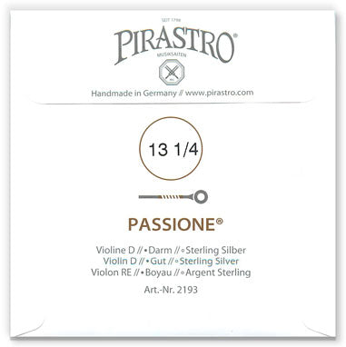 Passione Violin D String - Light Gauge - 13.25PM (Silver-Wound Gut)