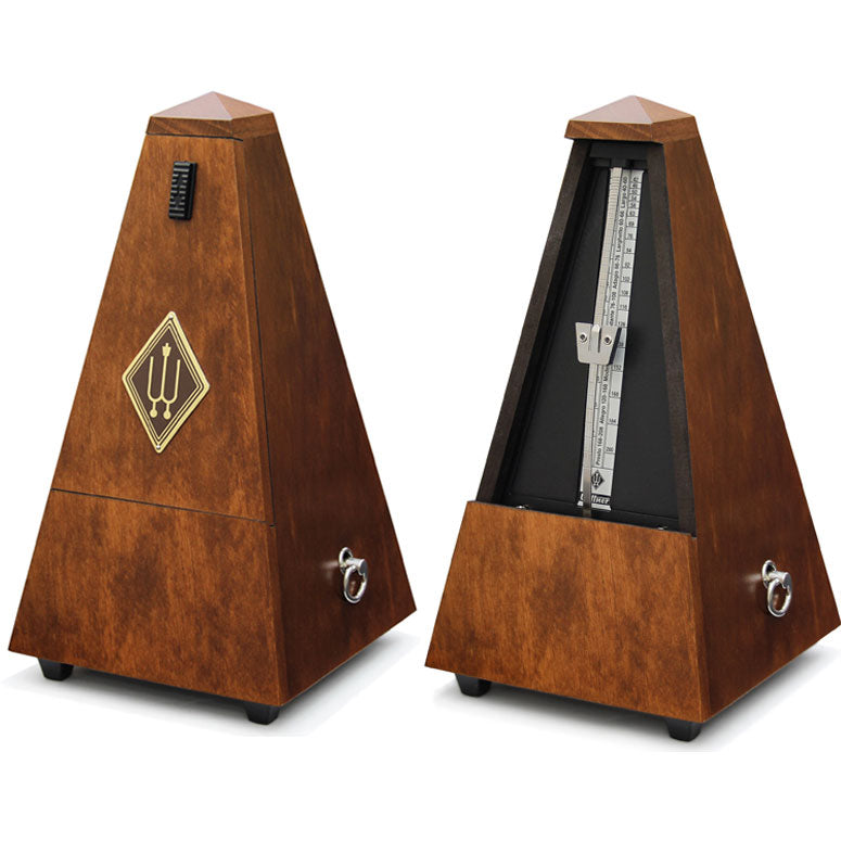 Wittner Maelzel Solid Wood Metronome - Walnut - Matte Finish - No Bell - Model 803M