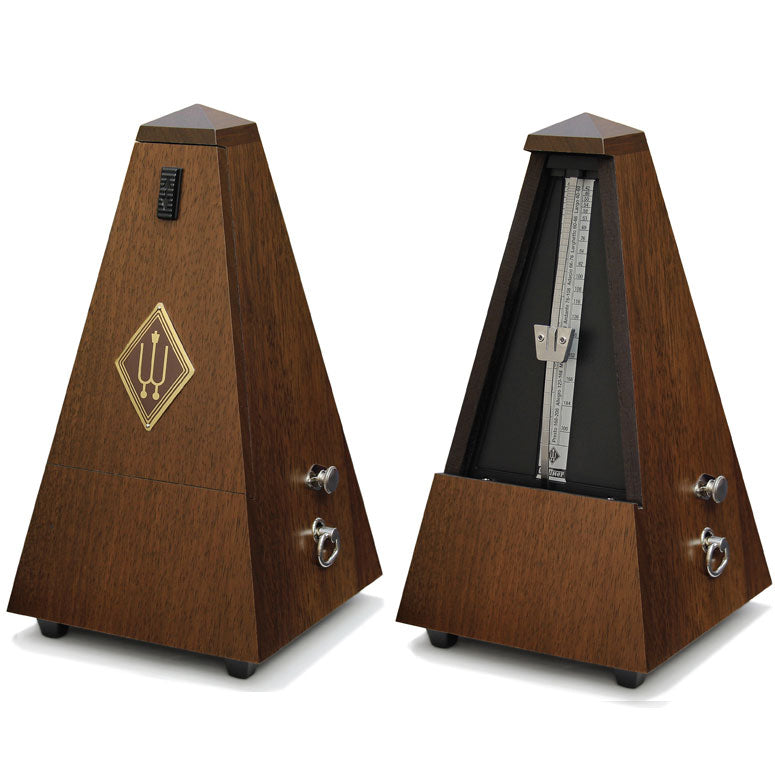 Wittner Maelzel Solid Wood Metronome - Genuine Walnut - Matte Finish - With Bell - Model 814M