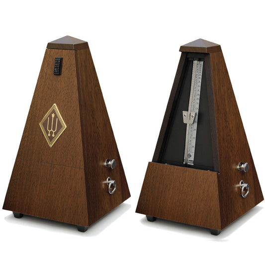 Wittner Maelzel Solid Wood Metronome - Genuine Walnut - Matte Finish - With Bell - Model 814M