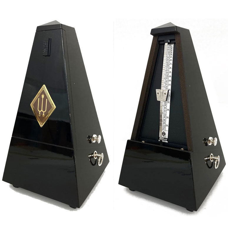 Wittner Maelzel Solid Wood Metronome - Black - High Gloss, With Bell - Model 816