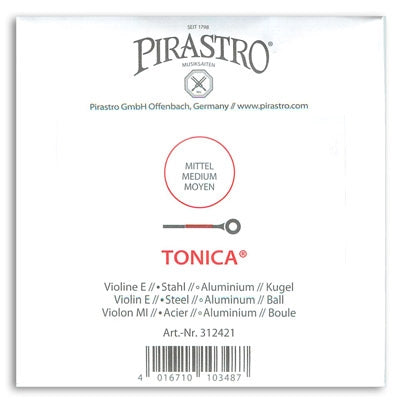 Tonica Violin E String - 4/4 - Medium Gauge - Ball (Aluminum-Wound Steel)