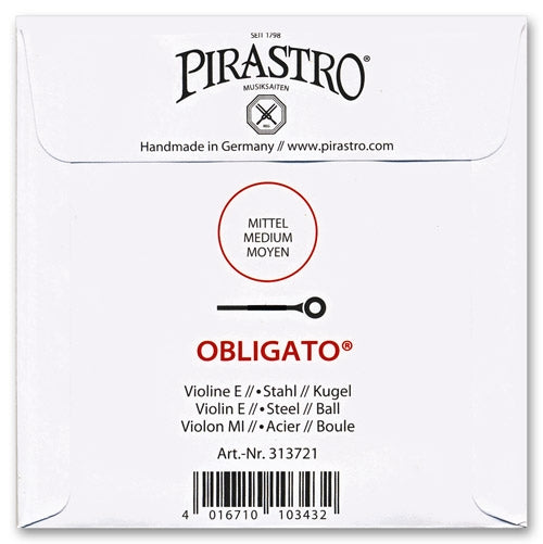 Obligato Violin E String - 4/4 - Medium Gauge - Ball (Tin-Plated Carbon Steel)