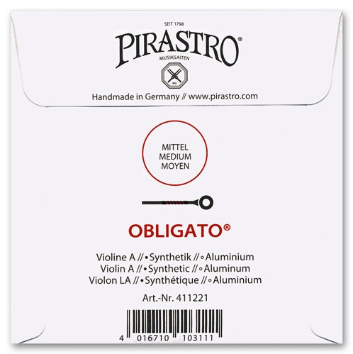 Obligato Violin A String - 4/4 - Medium Gauge (Synthetic/Aluminum)