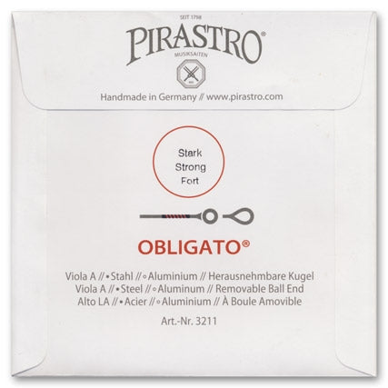 Obligato Viola A String - Heavy Gauge - Removable Ball (Synthetic/Aluminum)