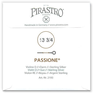 Passione Violin D String - Heavy Gauge - 13.75PM (Silver-Wound Gut)