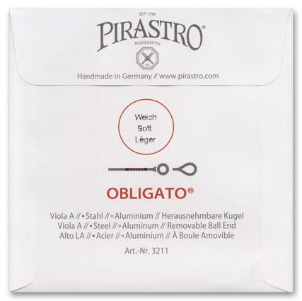 Obligato Viola A String - Light Gauge - Removable Ball (Synthetic/Aluminum)