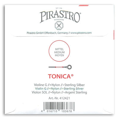 Tonica Violin G String - 4/4 - Medium Gauge (Synthetic/Silver)