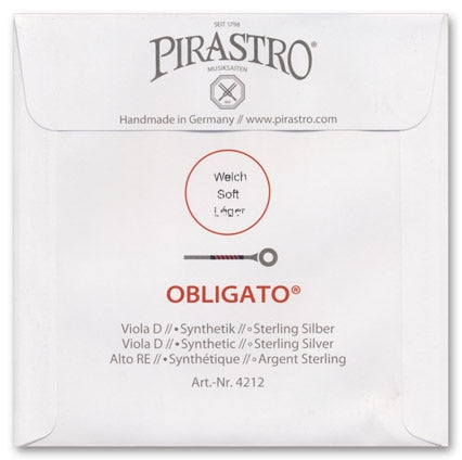 Obligato Viola D String - Light Gauge (Synthetic/Silver)