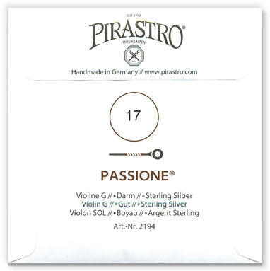 Passione Violin G String - Extra Heavy Gauge - 17PM (Silver-Wound Gut)