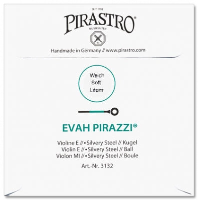 Evah Pirazzi Violin E String - 4/4 - Light Gauge - Ball (Silvery Steel)