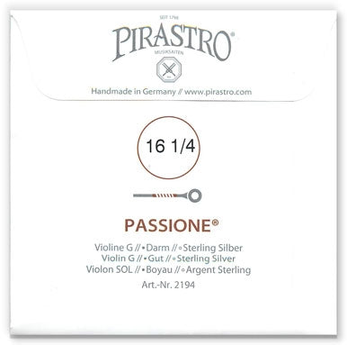 Passione Violin G String - Light Gauge - 16.25PM (Silver-Wound Gut)