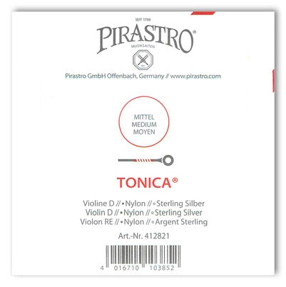 Tonica Violin D String - 4/4 - Medium Gauge (Synthetic/Silver)