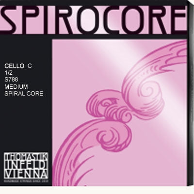 Spirocore Cello C String - Chrome-Wound - Medium Gauge - 1/2 Size
