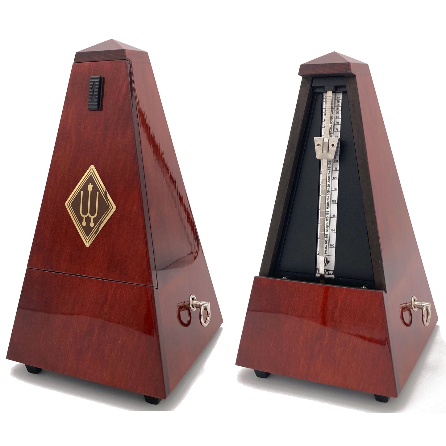 Wittner Maelzel Solid Wood Metronome - Mahogany - High Gloss - No Bell - Model 801