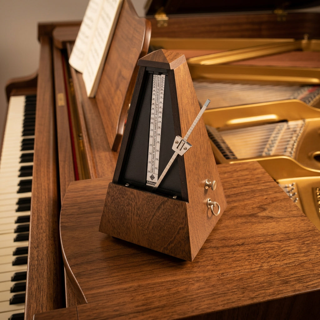 Maelzel Mechanical Metronome Genuine Walnut with Cover Removed