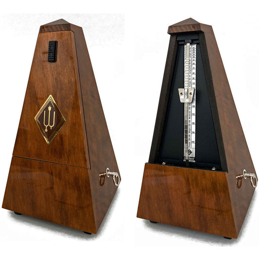 Wittner Maelzel Solid Wood Metronome - Walnut - High Gloss - No Bell - Model 803
