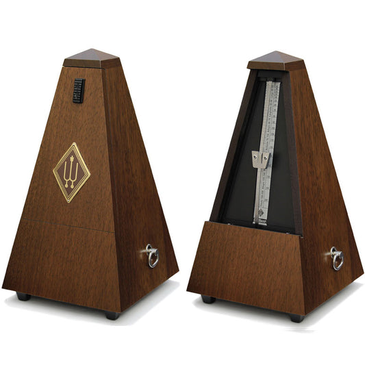 Wittner Maelzel Solid Wood Metronome - Genuine Walnut - Matte Finish - No Bell - Model 804M