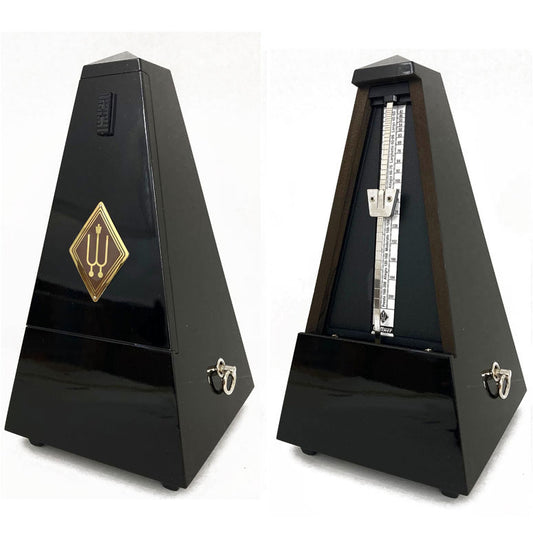 Wittner Maelzel Solid Wood Metronome - Black - High Gloss - No Bell - Model 806