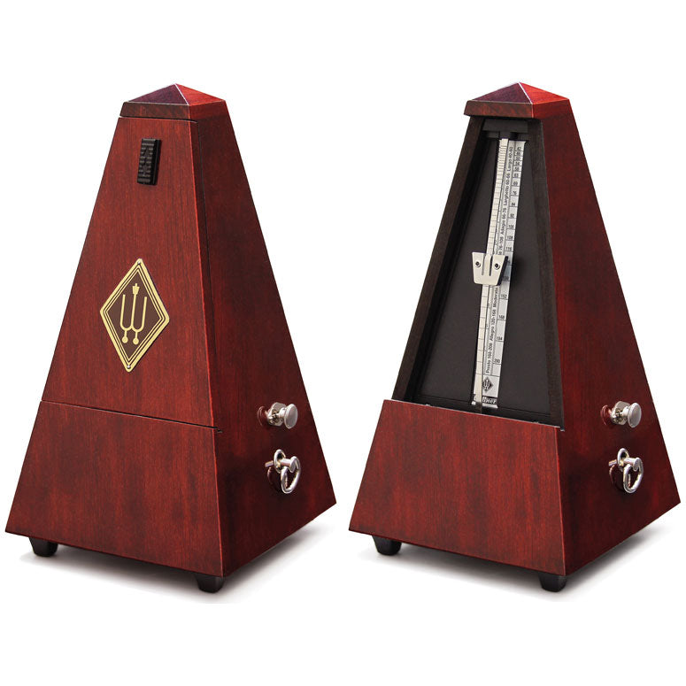 Wittner Maelzel Solid Wood Metronome - Mahogany - High Gloss - With Bell - Model 811