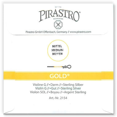 Pirastro Gold Violin G String - Knot (Silver-Wound Gut)