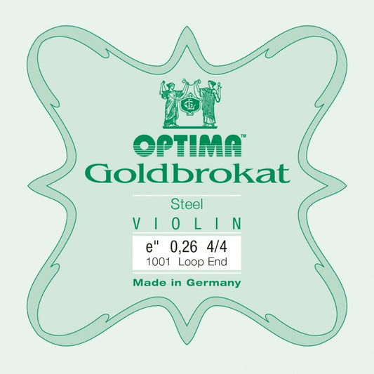 Goldbrokat Violin E String - Medium Gauge (.26) - Loop (Plain Steel)