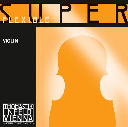 Superflexible (Ropecore) Violin String Set - 4/4 - Medium Gauge with Chrome Ball E