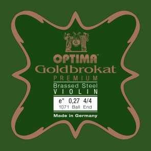 Goldbrokat Premium Brass Violin E String - Heavy Gauge (.27) - Ball (Brass-Plated Steel)