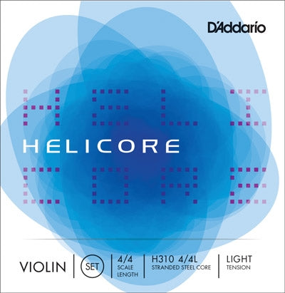 Helicore Violin String Set - Light Gauge - Tin-Plated Steel E