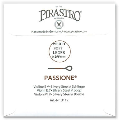 Passione Violin E String - Light Gauge - 25.5PM - Loop (Silvery Steel)