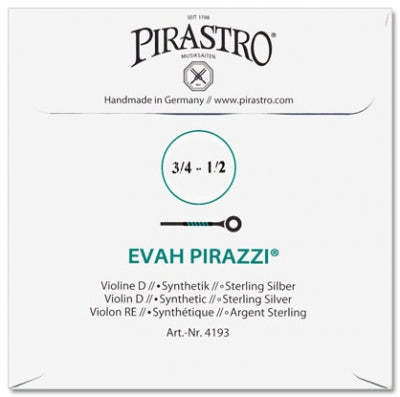 Evah Pirazzi Violin D String - 1/2-3/4 Size (Synthetic/Silver)