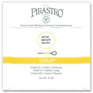 Pirastro Gold Violin E String - Loop (Tin-Plated Carbon Steel E)