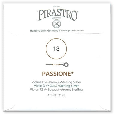 Passione Violin D String - Extra Light Gauge - 13PM (Silver-Wound Gut)
