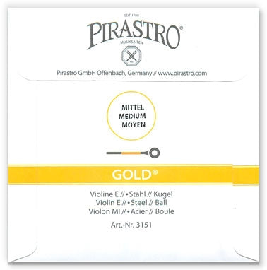 Pirastro Gold Violin E String - Ball (Tin-Plated Carbon Steel E)