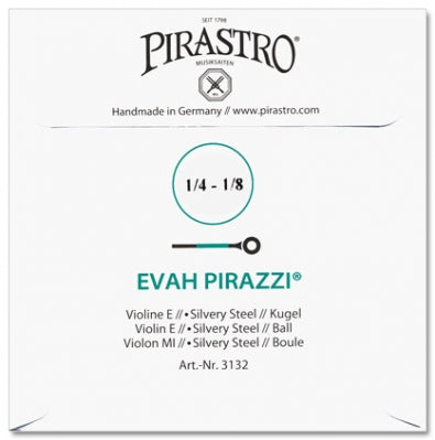 Evah Pirazzi Violin E String - 1/4-1/8 Size - Ball (Silvery Steel)