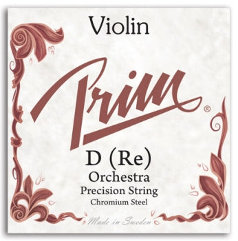 Prim Violin D String - 4/4 - Heavy Gauge (Chrome-Wound Solid Steel)