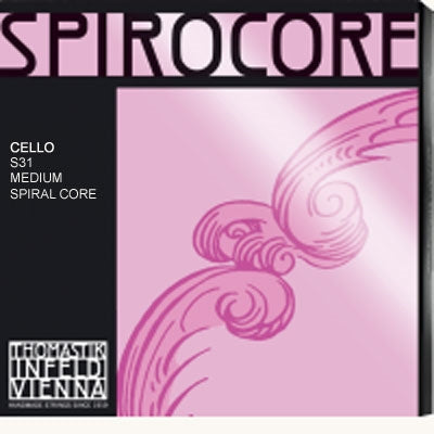 Spirocore Cello String Set with Chrome-Wound A, D, G, and C - Medium Gauge