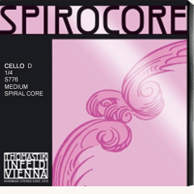 Spirocore Cello D String - Chrome-Wound - Medium Gauge - 1/4 Size
