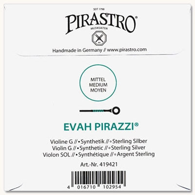 Evah Pirazzi Violin G String - 4/4 - Medium Gauge (Synthetic/Silver)